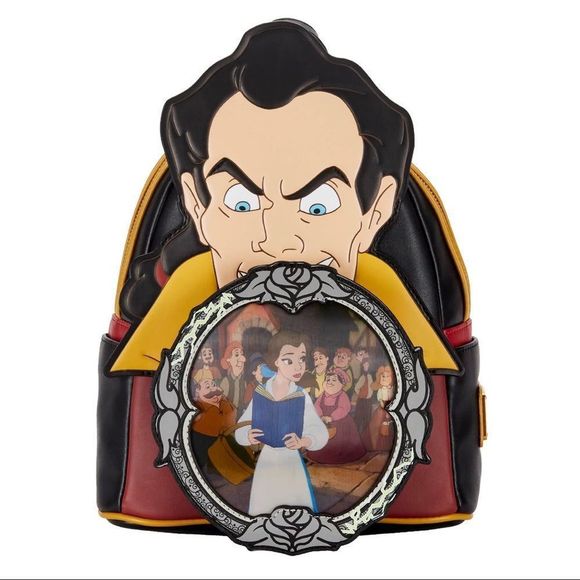 COPY - Loungefly Disney Beauty and the Beast Gaston Villains Backpack NWT - Picture 1 of 6
